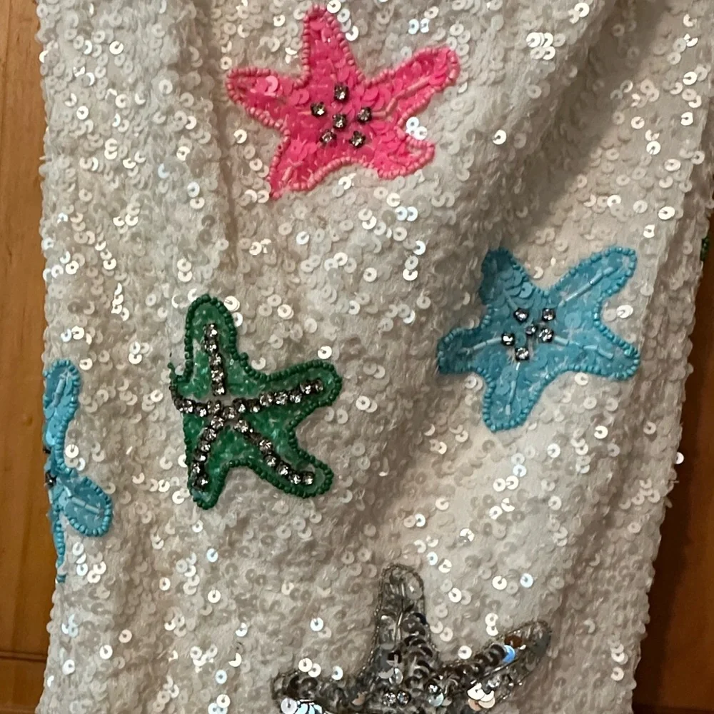 NWT Show Me Your MuMu White Sequin Multi-Color Star Spaghetti Strap Slip Dress - Picture 3 of 16
